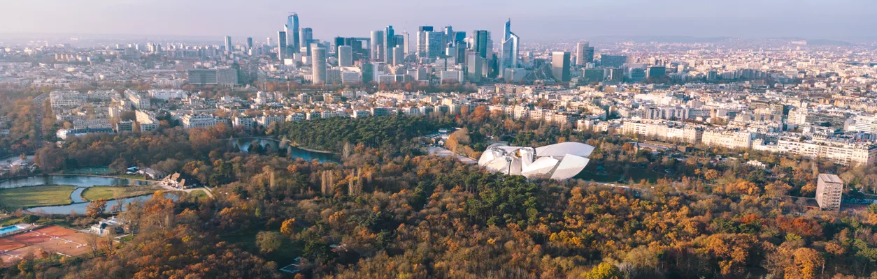 Bois de Boulogne - Vue aérienne jusqu'à La Défense